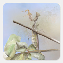 Gebet Mantis Aquarell Quadratischer Aufkleber