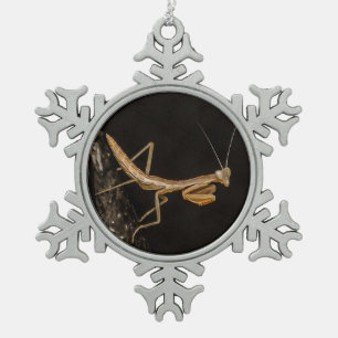 Gebet Mantis Niedliche und gruselige Insektenkunst Schneeflocken Zinn-Ornament