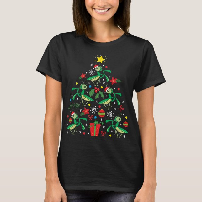 Gebet Mantis Weihnachtsbaum Weihnachten Weihnachte T-Shirt (Vorderseite)