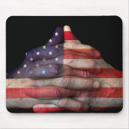 Gebet mit amerikanischer Flagge Mousepad
