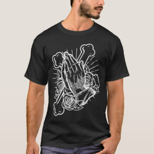Gebet mit Rose und Kreuz T-Shirt