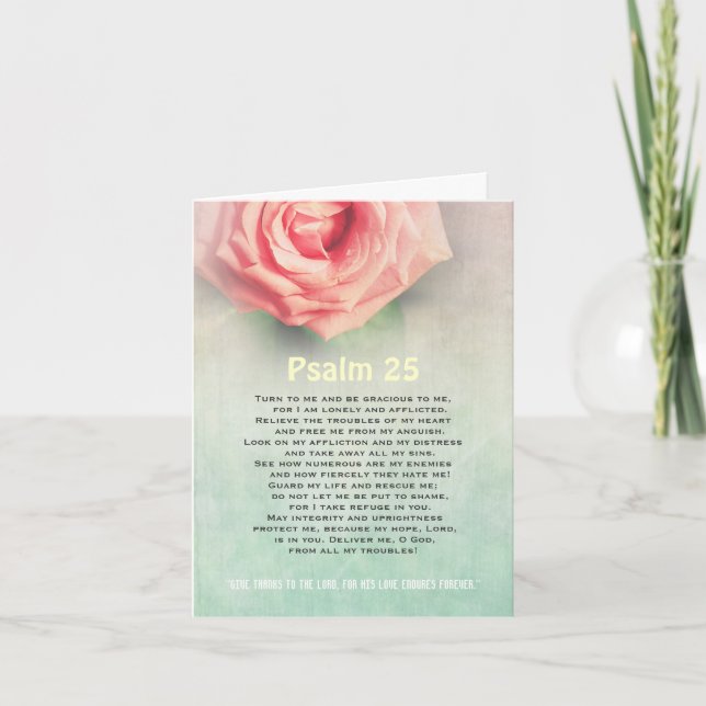 Gebet, Psalm 25 personalisierte christliche Karte (Vorderseite)