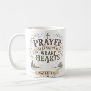 Gebet stärkt müde Herzen Christlicher Spruch Kaffeetasse