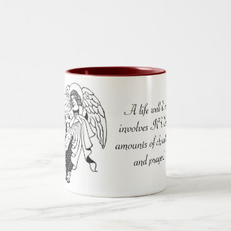 Gebet und Schokolade Zweifarbige Tasse