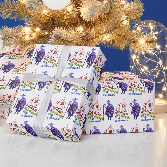 Gebet und Segen des Papstes Geschenkpapier (Feiertage)