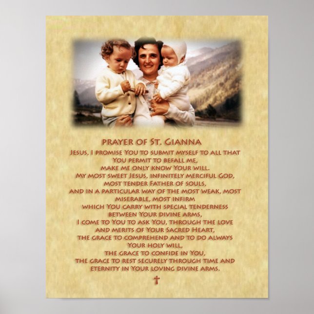 Gebet von St. Gianna Molla Poster (Vorne)