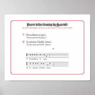 Gebet vor dem Verlass der Sakristin Poster