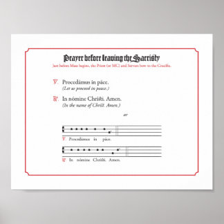 Gebet vor dem Verlass der Sakristin Poster