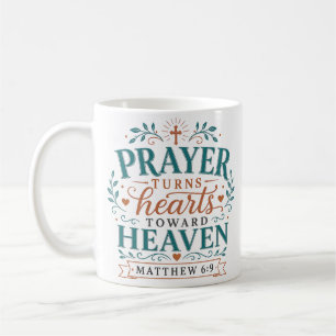 Gebet wendet Herzen dem Himmel zu Christlicher Aus Kaffeetasse