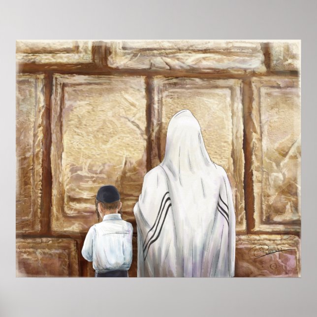 Gebet Western Wall Jerusalem Alte Stadt Israel Poster (Vorne)