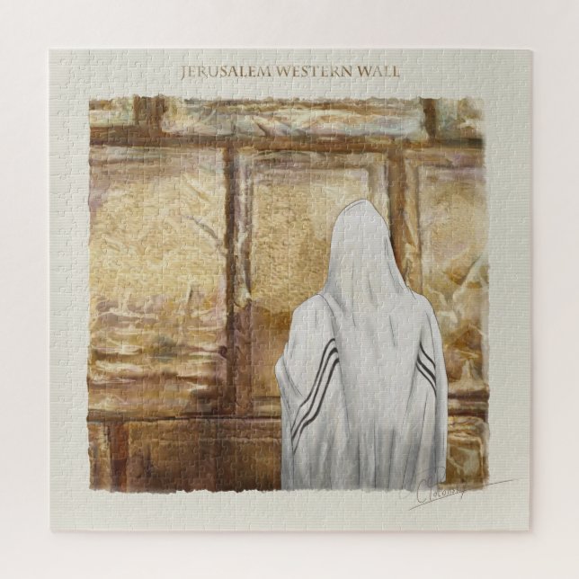 Gebet Western Wall Jerusalem Alte Stadt Israel Puzzle (Vertikal)