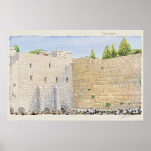 Gebet, Westmauer KOTEL Jerusalem Altstadt Kunst Poster