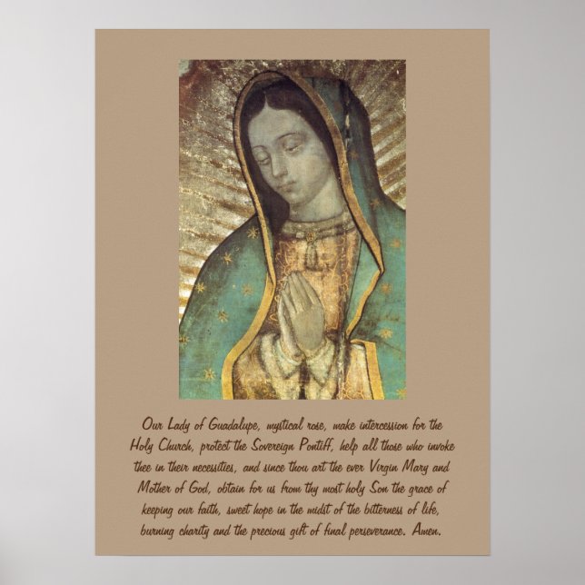 Gebet zu unserer Mutter von Guadalupe Poster (Vorne)