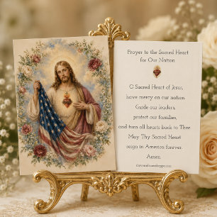 Gebet zum Heiligen Herzen Jesu für Amerika Begleitkarte