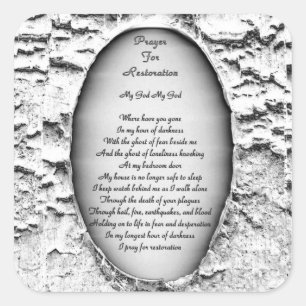 Gebet zur Restaurierung Quadratischer Aufkleber