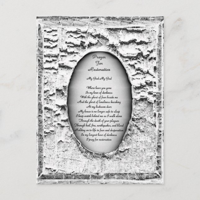 Gebet zur Wiederherstellung Postkarte (Vorderseite)