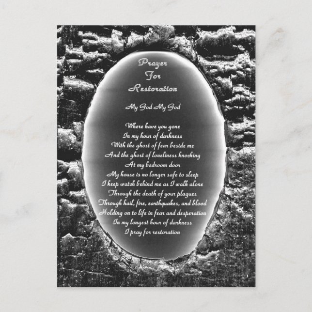 Gebet zur Wiederherstellung Postkarte (Vorderseite)