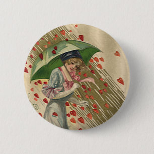 Gebete an St. Valentine, Vintage Viktorianische Da Button