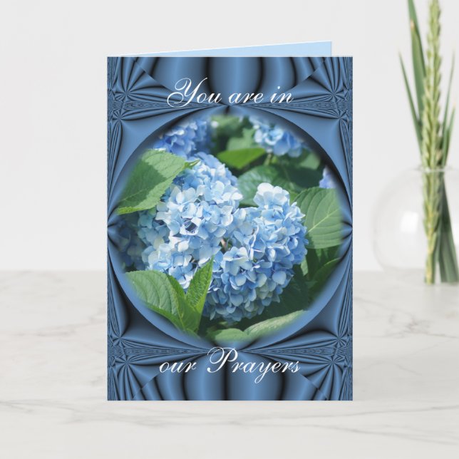 Gebete - blaue Hydrangea - passen Sie jede Gelegen Karte (Vorderseite)