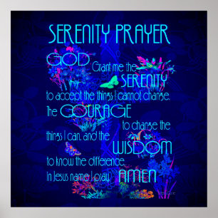 Gebete der Heiligkeit in Blau Poster