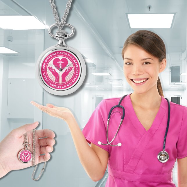 Gebete der Krankenschwester: Herr, Führe meine Hän Armbanduhr (Nurse Appreciation Gift: Nurse's Prayer Lord, guide my hands... Clock Necklace)