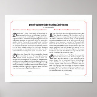 Gebete des Priesters nach Bekenntnis Poster