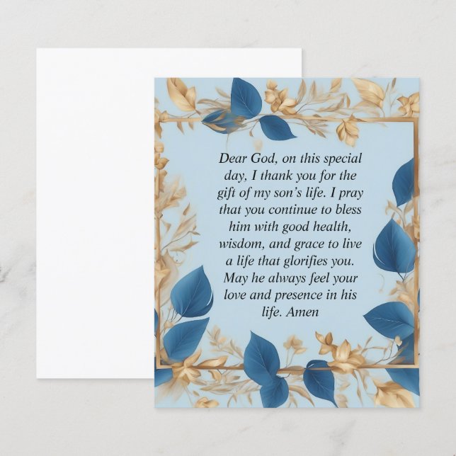 Gebete einer Mutter für ihren Sohn (Vorne/Hinten)