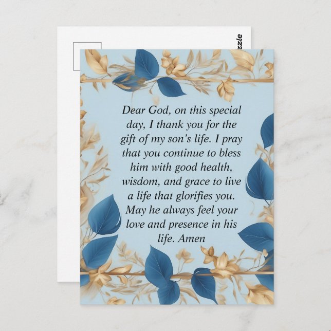 Gebete einer Mutter für ihren Sohn Postkarte (Vorne/Hinten)