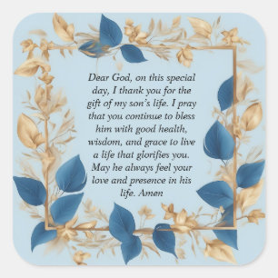 Gebete einer Mutter für ihren Sohn Quadratischer Aufkleber