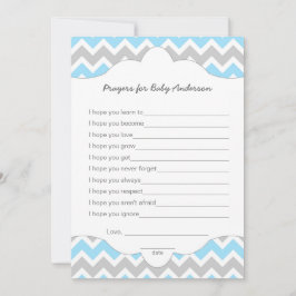 Gebete für Baby, BOY Baby Dusche Wünsche Spiel Hinweiskarte