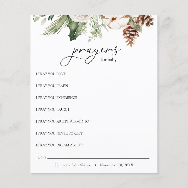 Gebete für Baby Winter Greenery (Vorderseite)