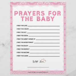 Gebete für das Baby [Luxusspitze [rosa] Briefbogen