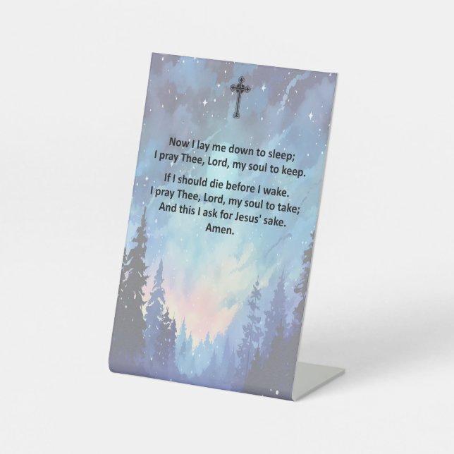 Gebete für ein Kind auf einem Schild (Vorderseite)