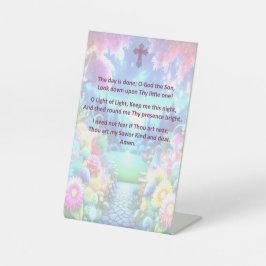 Gebete für ein Kind auf einem Schild