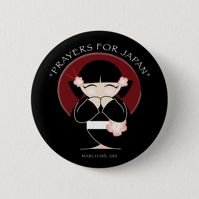 Gebete für Japan-Knopf Button (Vorderseite)
