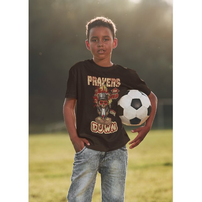 Gebete gehen Christlicher Glaube T - Shirt (Raised with belief. Worn with pride.)