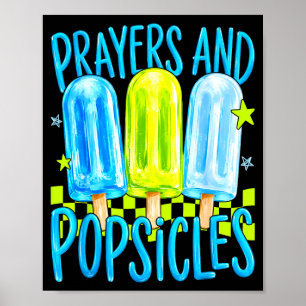 Gebete und Lutscher süße christliche Sommer-Kinder Poster