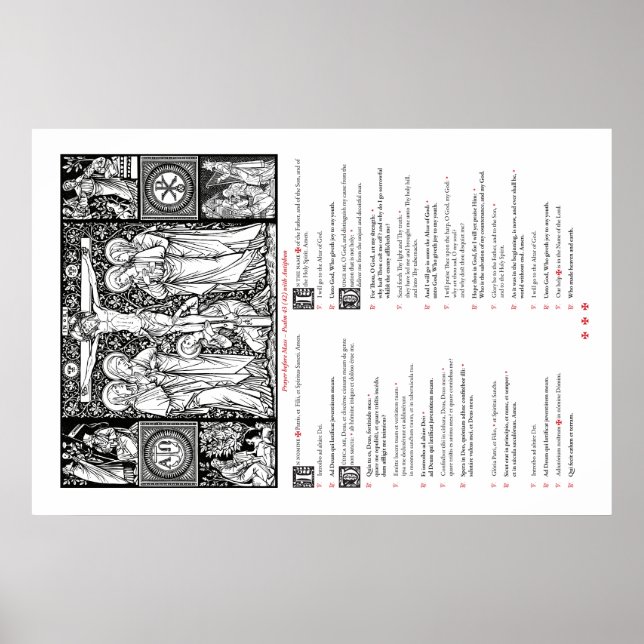 Gebete vor dem Massenplakat (lateinisch und englis Poster (Vorne)