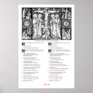 Gebete vor dem Massenplakat (lateinisch und spanis Poster