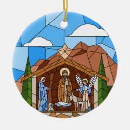 Gebetene Glaskunst, Geburt des Heiligen Jesus Keramik Ornament