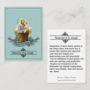 Gebets-heilige Karte St Joseph Memorare