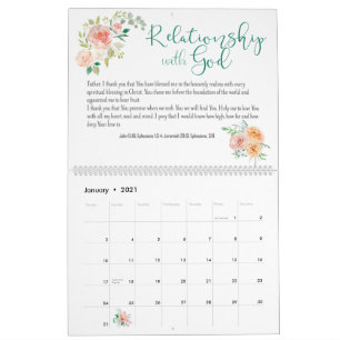 Gebetsbibelvers Floral Maßgeschneidert Kalender