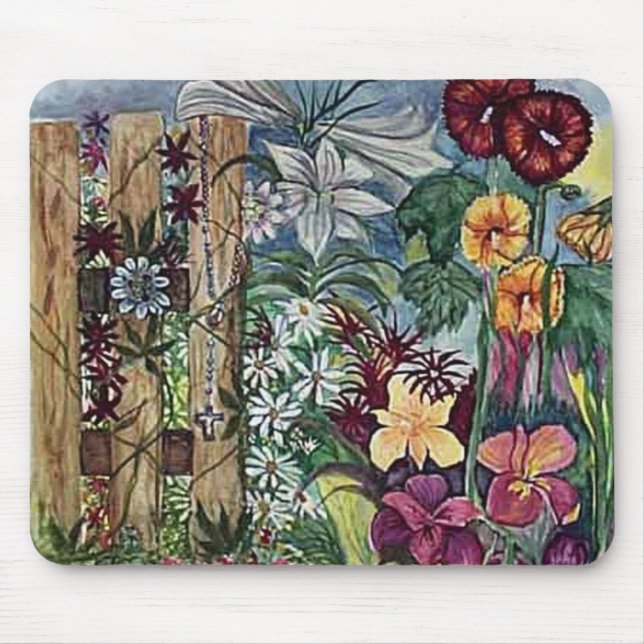 Gebetsgarten u. Rosenbeet = Mausunterlage Mousepad (Vorne)
