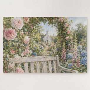 Gebetsgartenbank-Kapelle-Aquarell Puzzle