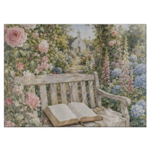 Gebetsgartenbank-Kapelle-Aquarell Schneidebrett