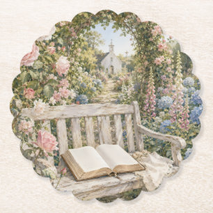 Gebetsgartenbank-Kapelle Aquarell Untersetzer
