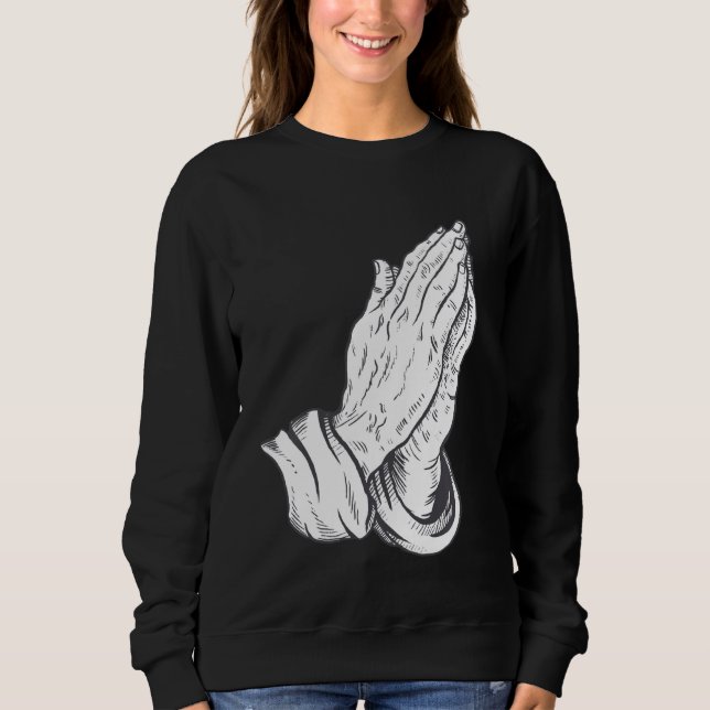 Gebetsgelage an Jesus Hand Sweatshirt (Vorderseite)