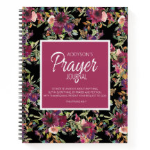 Gebetsjournal Burgunderrot Pink Blumenmuster Schwa