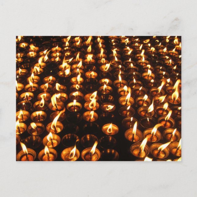 Gebetskandle bei Boudhanath Postkarte (Vorderseite)