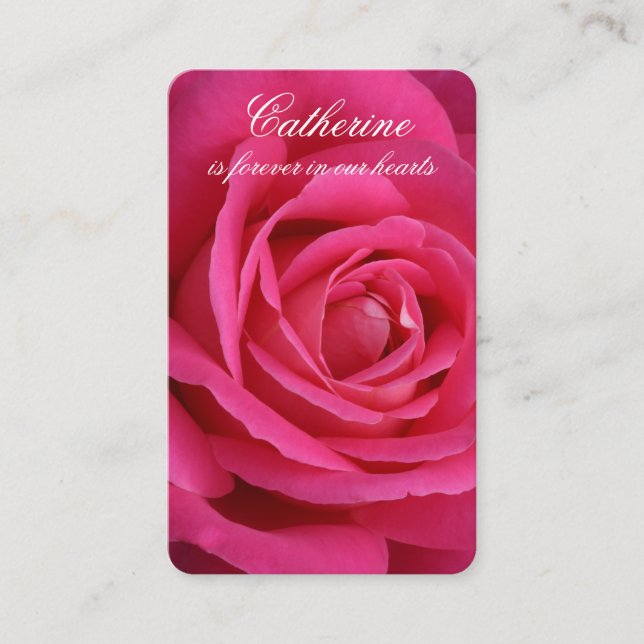Gebetskarte | Deep Pink Rose Visitenkarte (Vorderseite)